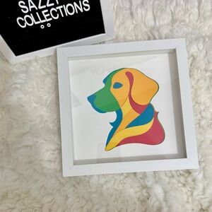Colorful Dog Silhouette Framed Art